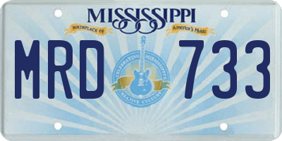 MS license plate MRD733