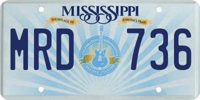 MS license plate MRD736