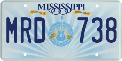 MS license plate MRD738