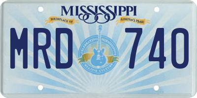 MS license plate MRD740