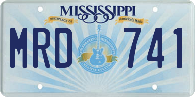 MS license plate MRD741