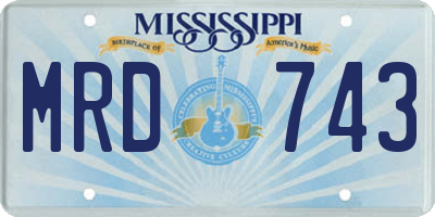MS license plate MRD743
