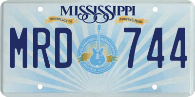 MS license plate MRD744