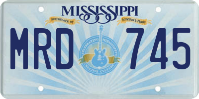 MS license plate MRD745