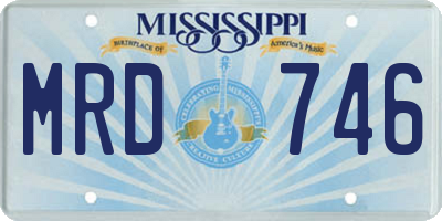 MS license plate MRD746