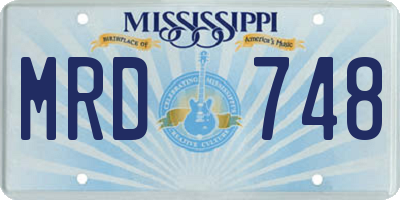 MS license plate MRD748