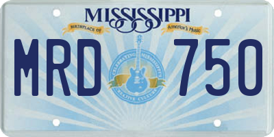 MS license plate MRD750