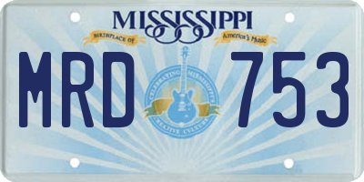 MS license plate MRD753