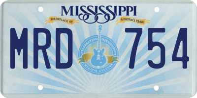 MS license plate MRD754