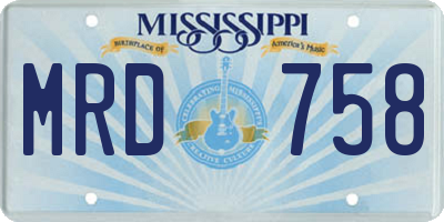 MS license plate MRD758