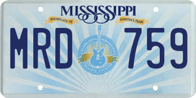 MS license plate MRD759