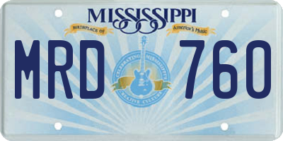 MS license plate MRD760