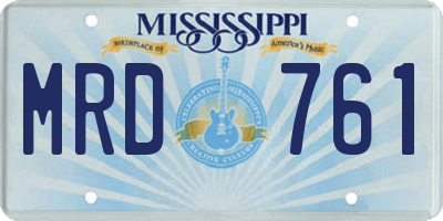 MS license plate MRD761