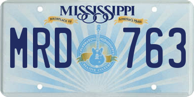 MS license plate MRD763