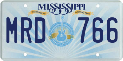 MS license plate MRD766