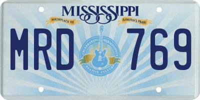 MS license plate MRD769