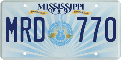 MS license plate MRD770