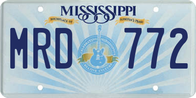 MS license plate MRD772