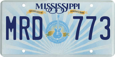 MS license plate MRD773