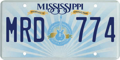 MS license plate MRD774