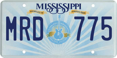 MS license plate MRD775