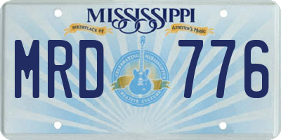 MS license plate MRD776