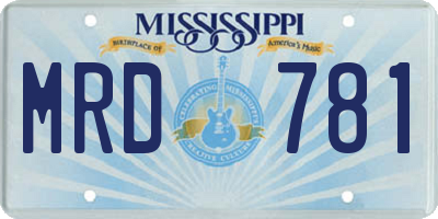 MS license plate MRD781