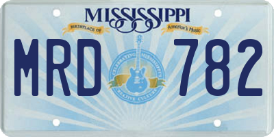 MS license plate MRD782