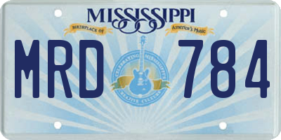 MS license plate MRD784