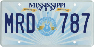 MS license plate MRD787