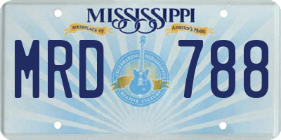 MS license plate MRD788