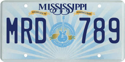 MS license plate MRD789