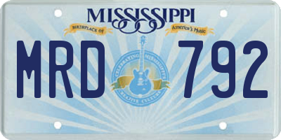 MS license plate MRD792