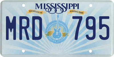MS license plate MRD795