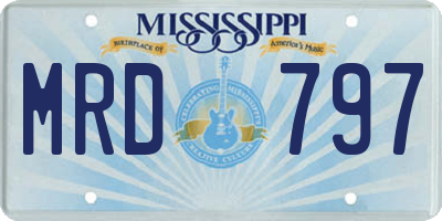 MS license plate MRD797