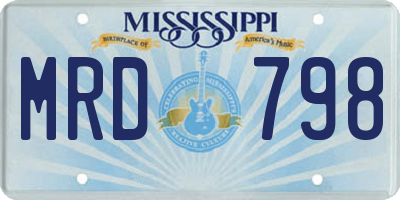 MS license plate MRD798