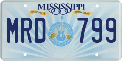 MS license plate MRD799