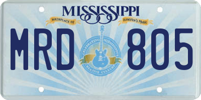 MS license plate MRD805