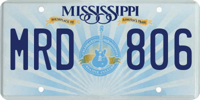 MS license plate MRD806