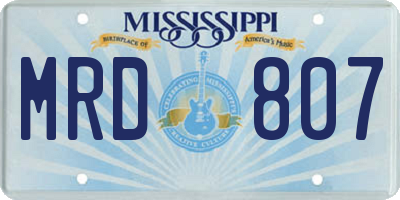 MS license plate MRD807