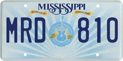 MS license plate MRD810