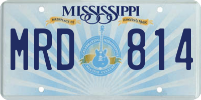 MS license plate MRD814