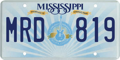 MS license plate MRD819