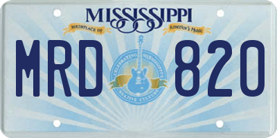 MS license plate MRD820