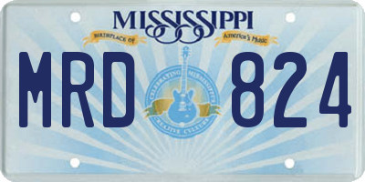 MS license plate MRD824