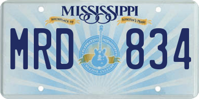 MS license plate MRD834