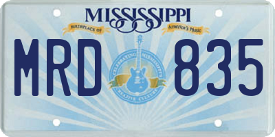 MS license plate MRD835