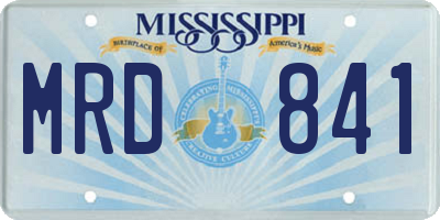 MS license plate MRD841