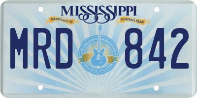 MS license plate MRD842