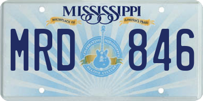 MS license plate MRD846